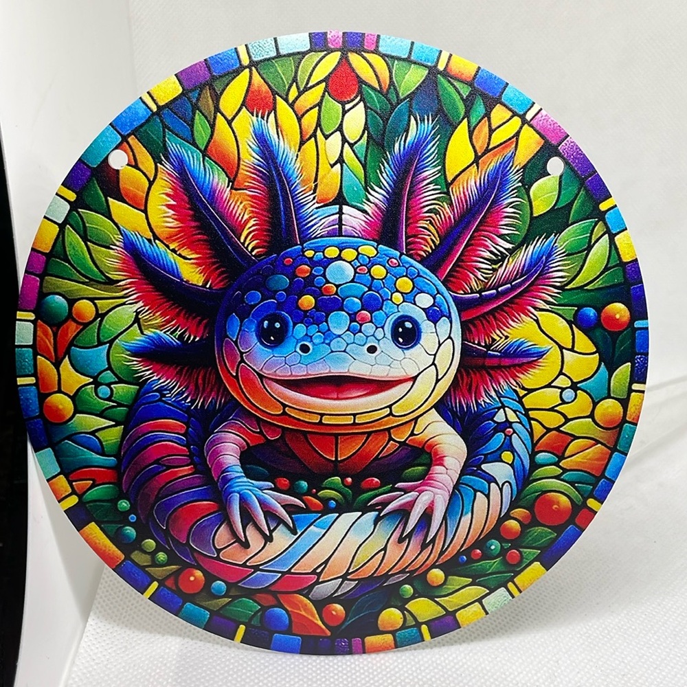 Suncatcher Acrylic Axolotl Salamander Decorative Christmas Gift New Decor 6”